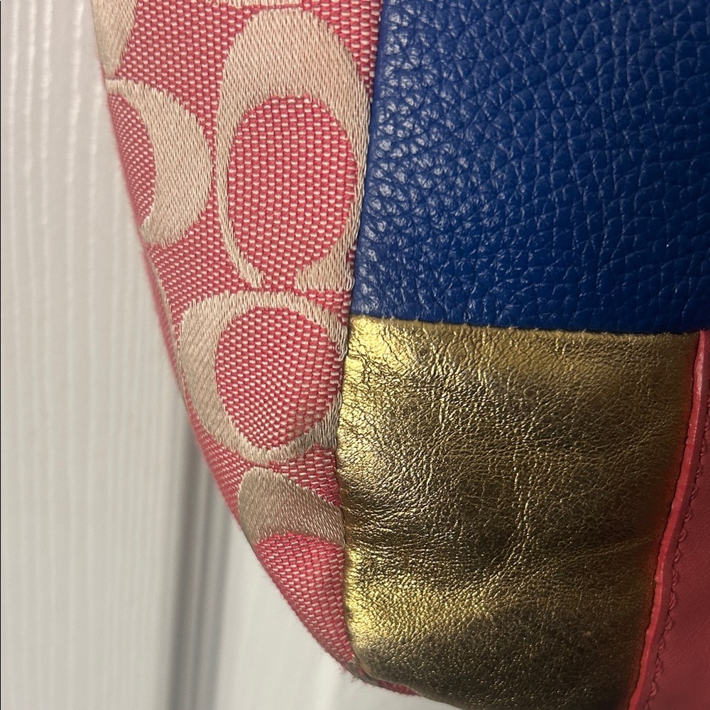 Coach Multicolor Patchwork Shoulder Bag With Gold… - image 4